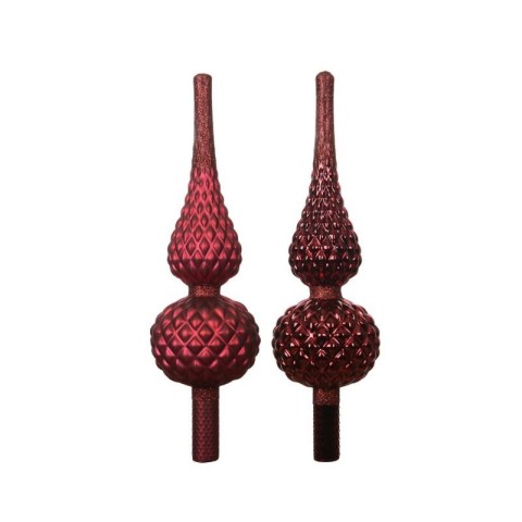 PUNTALE VETRO BORDEAUX PUNTA GLITTER H.30